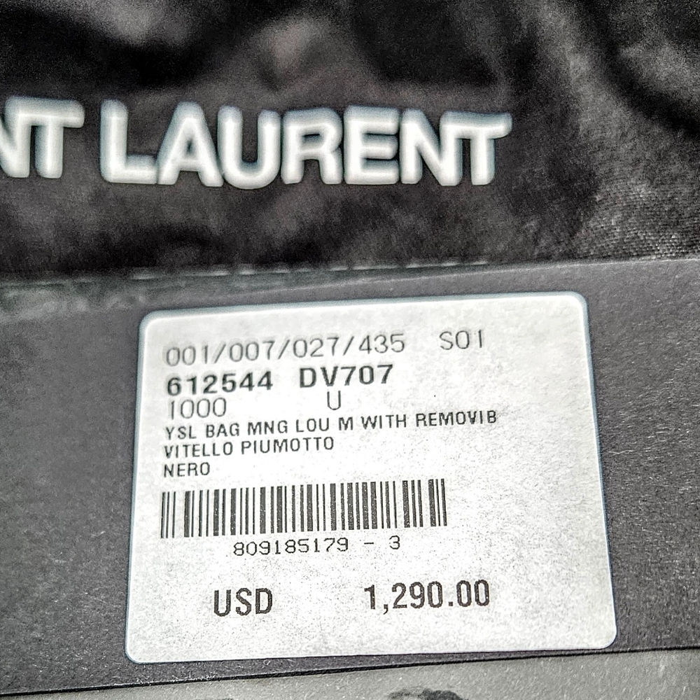 YSL Lou camera bag Vitello black quilted with box, dust bag, etc.. FIRM no b… - Picture 13 of 16